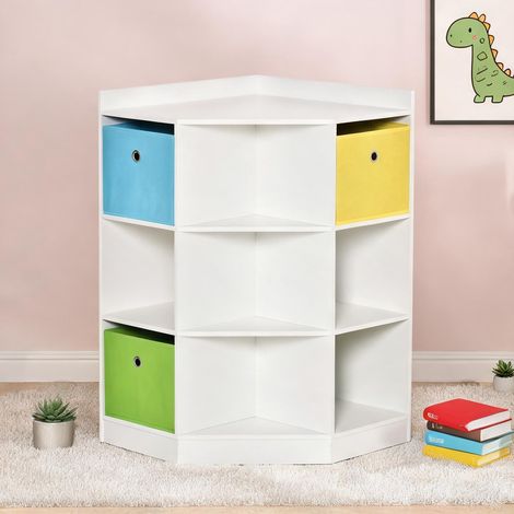 Étagère de rangement enfants avec 3 tiroirs en tissu weiß (1/5)