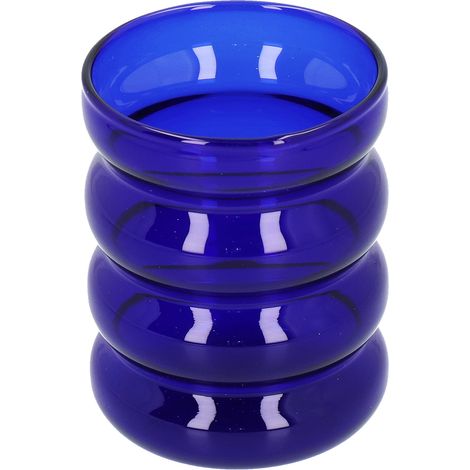 Trinkbecher aus hochwertigem Borosilikatglas mit Bambusgelenk-Design, hitzebeständig, für Milch, Bier, Kaffee (Blau) (1/5)