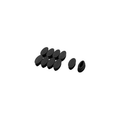 Juego de 10 tapas ovaladas de plástico negro para patas de silla, 20 x 40 mm