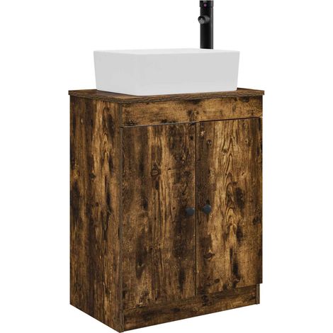 Mobile da bagno con lavabo Rovere Fumo 54 x 35 x 83 cm vidaXL
