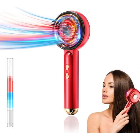 Brosse électrique massage cuir chevelu lumière rouge 2 en 1 IPX7 diffuseur huiles cheveux (1/5)
