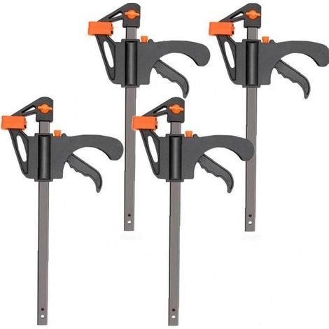 Lot de 4 pinces à prise rapide de 10,2 cm pour travail du bois, pince à cliquet F pour travail du bois, menuiserie, projets de bricolage (1/5)