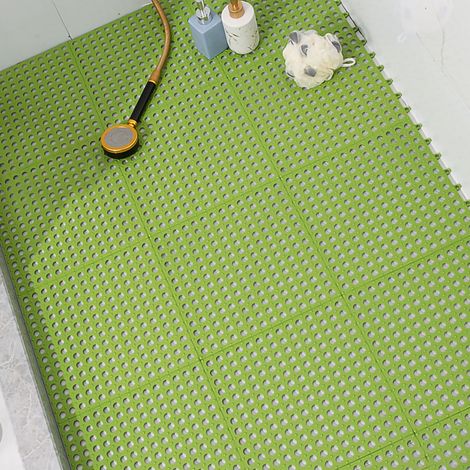 Set mit 10 rutschfesten Saugnapfmatten für Bad, Küche und Dusche, rutschfest, wasserdicht, grün, 30 x 30 cm, 145 g TPE (1/5)