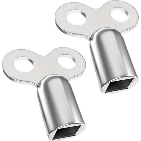 Clé de soupape d'échappement, argentée, 2,62,40,9 cm, 2 clés de purge de radiateur robustes et stables, compatibles avec la plupart des radiateurs. (1/5)
