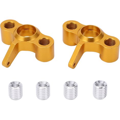 2 Pièces de Pivot de Direction en Alliage d'Aluminium pour JLB 1/10, Bloc de Porte-Moyeu Amélioré pour Voiture RC, Pièces de Rechange Dorées (1/5)