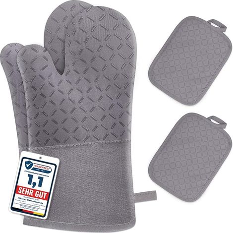 Oven Mitts Oven Mitt Set, Extended Oven Glove, Grey (1/3)