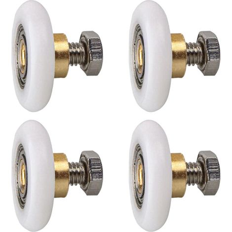 Rullo per porta doccia da 23 mm, rullo per porta doccia, rullo per porta scorrevole, 4 pezzi (23 mm)