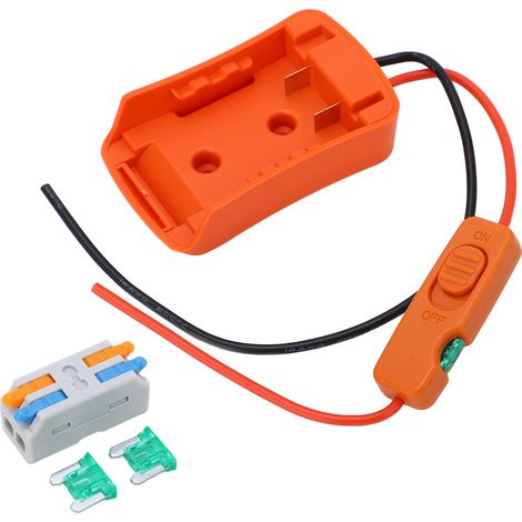 Adaptateur batterie avec fusible 30A et interrupteur terminal pour batteries lithium Stanley 18V-20V (1/5)