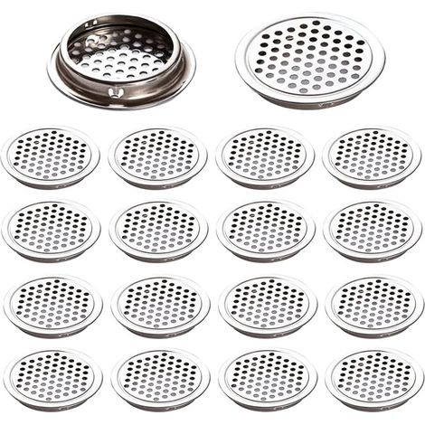 SHINING HOUSE Lüftungsgitter, 20 Stück, rundes Lüftungsgitter, Edelstahl-Lüftungsgitter, Loch, Edelstahl-Lüftungsgitter für Küche, Kleiderschrank, Schuhe, Badezimmer usw., 53 mm (1/4)
