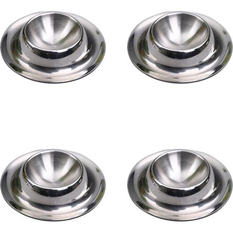 BEBUSINGOTO 4-teiliges Set Eierbecher aus Edelstahl, polierter, stapelbarer Eierbecherhalter, Eierbecher-Set, geeignet für Haushalt und Küche, spülmaschinenfest (Silber) (1/5)