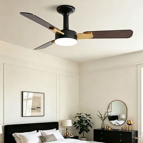 106 cm LED-Deckenventilator mit Fernbedienung, dimmbarer LED-Beleuchtung, 6 Geschwindigkeitsstufen, Timerfunktion, Deckenventilator für Wohnzimmer, Schlafzimmer und Esszimmer (1/5)
