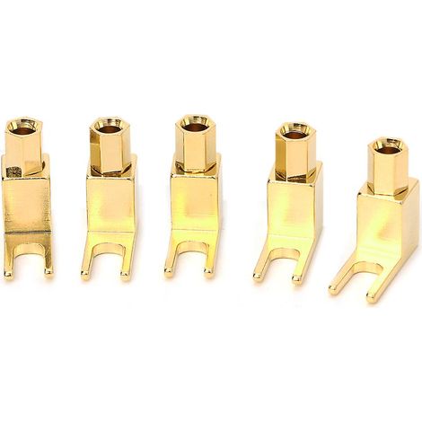 Lot de 5 adaptateurs banane vers fourche, connecteur en Y pour câble d'enceinte, prise banane (1/5)