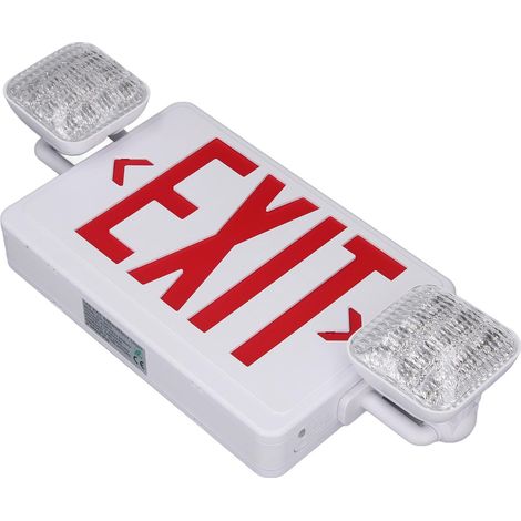 Panneau de sortie de secours à LED, boîtier ignifugé, double éclairage, rouge, avec batterie de secours (1/5)