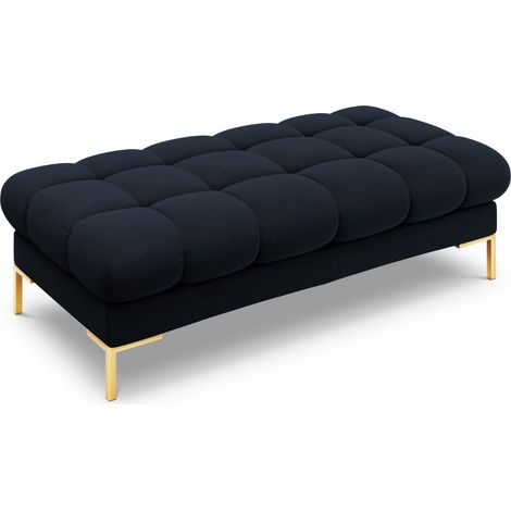Banc 2 places en velours bleu foncé (1/5)