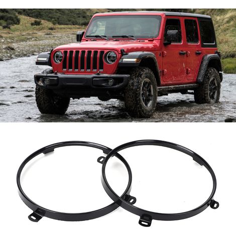 2 pièces Support de Phare 7 Pouces pour Jeep Wrangler TJ 2007-2018, Anneau de Montage (1/5)