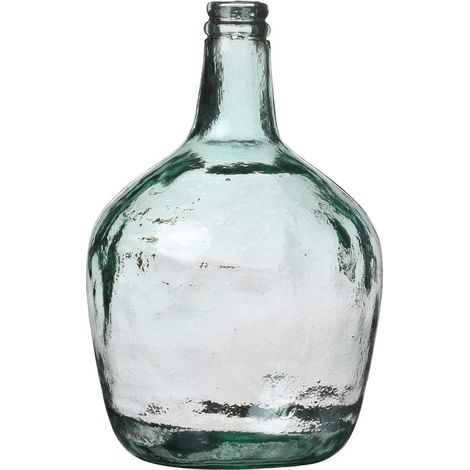 Vase dame Jeanne 4L en verre recyclé – D. 19 x H. 31 cm – Charme rustique pour décoration intérieure – Ambiance bohème assurée – Fornord
