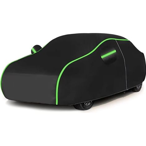 Housse de voiture taille XL, couverture extérieure intégrale, adaptée à toutes les conditions météorologiques, avec fermeture éclair aux portes, imperméable, coupe-vent, résistante au soleil, à la plu (1/5)