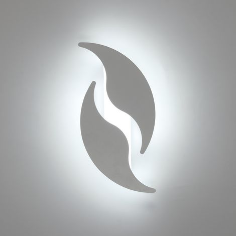 COMELY Applique LED minimalista in acrilico, bianco, 32x14,5x4 cm, 18 W, bianco freddo 6500 K, per uso interno (corridoio, camera da letto, bagno), stile contemporaneo