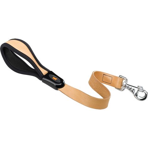 Ferplast GIOTTO BEIGE GM 25/60 Guinzaglio corto in vera pelle con impugnatura ergonomica. Colore beige.. Variante GM25/60 - Misure: 25 mm x L 60 cm - Beige (1/2)