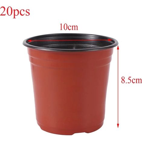 (10 cm - 20 pièces) Pot de fleurs en plastique, bac de culture résistant aux chutes, pour plantes de jardin, pépinière, pot de rempotage E2 (1/4)