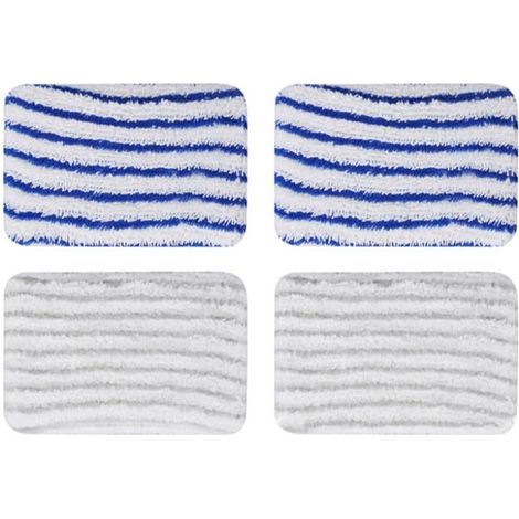 4 Pièces Clean and Steam Lingette, Clean and Steam Accessoires, Serpillere Balai Vapeur pour Rowenta Clean & Steam ZR850002 ZR005801 ZR005804 (Gris et Bleu) (1/5)