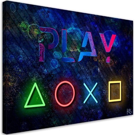Quadro su tela, I pulsanti del controller e il gioco dell'iscrizione - 120x80 (1/4)
