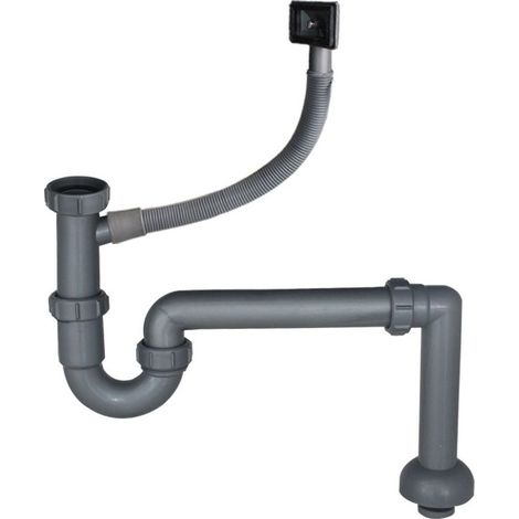 évier de cuisine à un seul bac, avec conduite d'eau souterraine tuyau d'évacuation à une seule extrémité pour l'évier, sécable. (1/4)