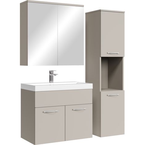 Set mobili da bagno Montreal 60 cm - Cashmere - specchio e mobile laterale (1/5)
