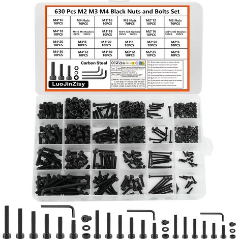 630 Pcs Vis M2 M3 M4, Vis à Tête Cylindrique Creuse (1/5)