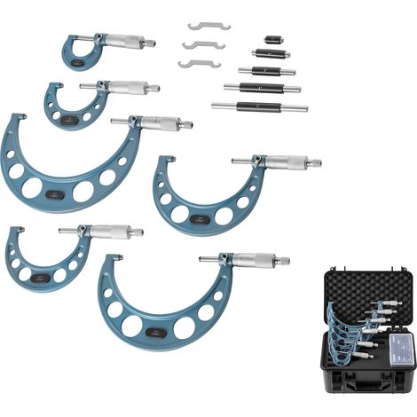 Mophorn Micromètre extérieur 6 pièces, précision 0-1 pouce à 5-6 pouces, pour machinistes et ingénieurs, précision 0,0001 à 0,0003 pouce, livré en coffret (1/5)