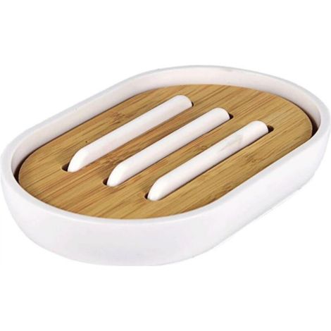 Contenitore per sapone naturale, porta sapone, vassoio per doccia/vaschetta, scatola portaoggetti, custodia con coperchio per il bagno di casa (Colore: Bianco)