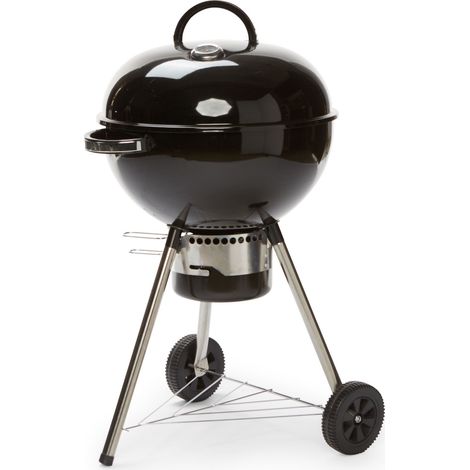 Barbacoa de carbón 73 5x64x106 5 cm con estructura de acero negro - Ferrandina