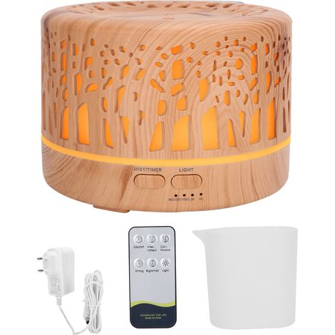 Diffuseur d'air parfumé 700ml avec lumière LED 7 couleurs - Humidificateur bois grainé - 110-240V Prise EU (1/5)