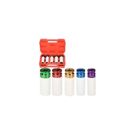 Jeu de Douilles pour Visseuse à Percussion - 15/17/19/21/22mm, Accessoire de Montage pour Changement de Pneus (1/5)