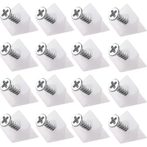 Kit de réparation de tiroirs affaissés (100 pièces) : cales de réparation pour meubles et commodes, équerres en plastique avec vis assorties. (1/2)