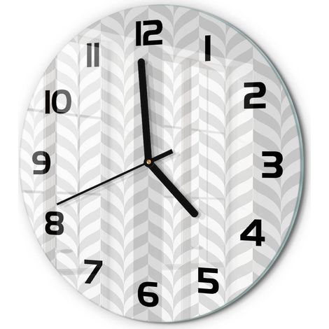 Horloge Murale Ronde Décoration Maison Verre Trempé Style Contemporain Arrière-plan géométrique fi 30 cm (1/5)