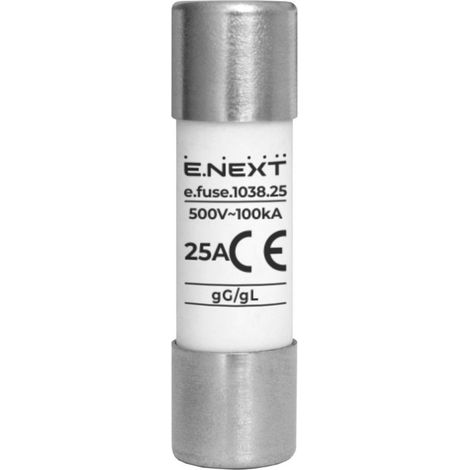 E.NEXT i0610019 Fusible cylindrique gG 25A 10x38 500V AC