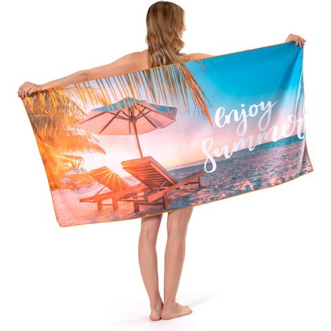Strandtuch, Mikrofaser-Strandtücher, saugfähiges und schnelltrocknendes Handtuch für Camping oder Reisen, Schwimmen, Sport, Strand (1/5)