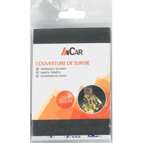 INCAR - Couverture de survie isothermique argent/or - 196005 - Ce produit de marque SYNCHRO est neuf. (1/2)