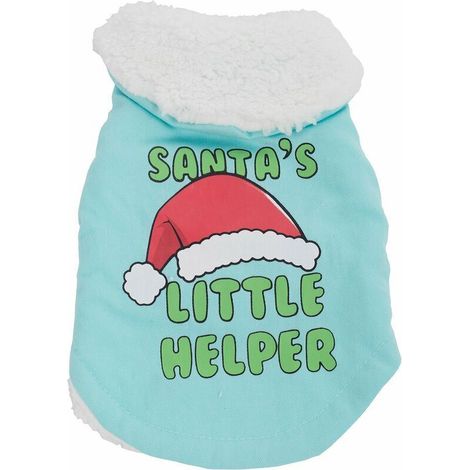 Chien manteau d'hiver vêtements chien tenue hiver pour chiots doux et chaud cadeau de noël nouvel an cadeau père noël chapeau modèle M