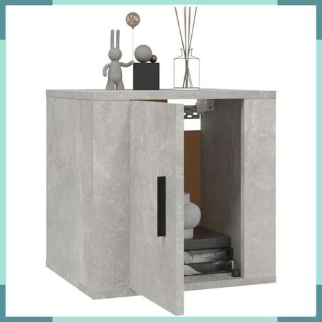 816649 Meubles TV muraux 2 pcs Gris béton 40x34,5x40 cm (1/5)