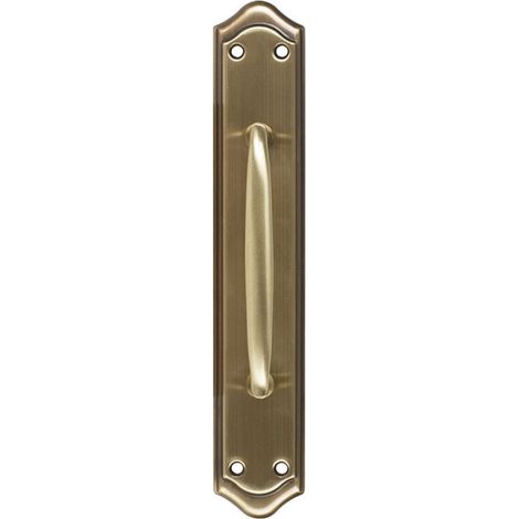 Manillón puerta Master BR aluminio placa curva cuero 255mm