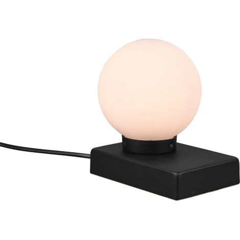 Lampada da tavolo, metallo, nero opaco, 15x15x12 cm, Davi (1/3)