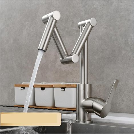 Robinet de remplissage de pot Robinet de remplissage en laiton Pont de pont monté à trois sections Robinet de cuisine pliant Triple Joint Swing Bras for chaud et froid Robinet pliant ( Color : 1 Funct (1/5)