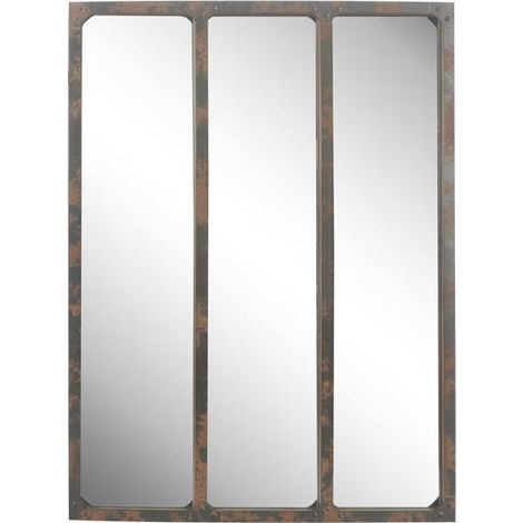 Miroir industriel 3 bandes avec rivets 60x80cm (1/2)