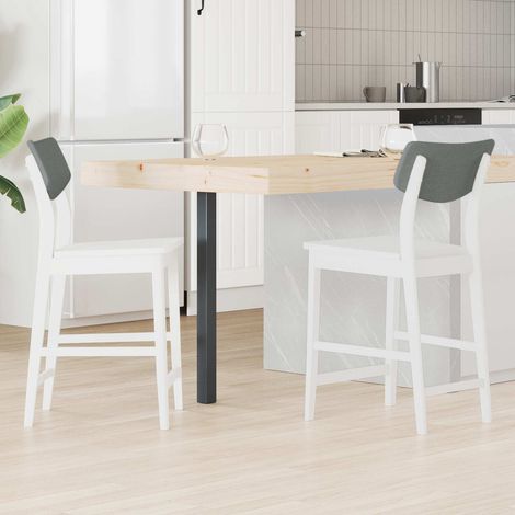 Esszimmerstühle 2 pcs Weiß 48 x 49 x 95 cm Massives Gummiholz