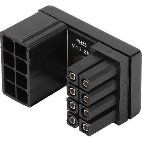 Adaptateur 8 Pins Femelle-Mâle Isolé pour Carte Graphique, Connecteur à 180° pour Alimentation PC (PH38B, 1 Pièce) (1/5)