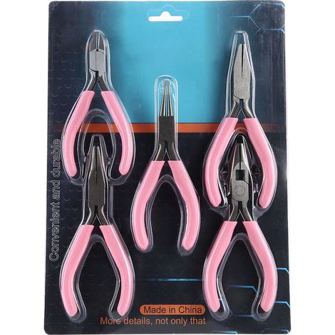 Set mit 5 Miniatur-Metallclips (10 cm, rosa) für Schmuck und Bastelarbeiten (1/5)
