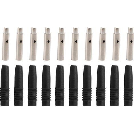 10Pcs Fiche banane isolée 2mm avec protection blindée pour équipement de test Noir (1/5)