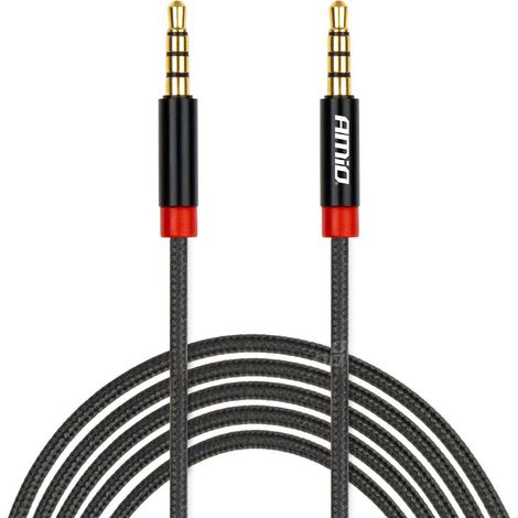Cable auxiliar mini jack 3,5mm trenzado 200cm amio-03270 (1/5)
